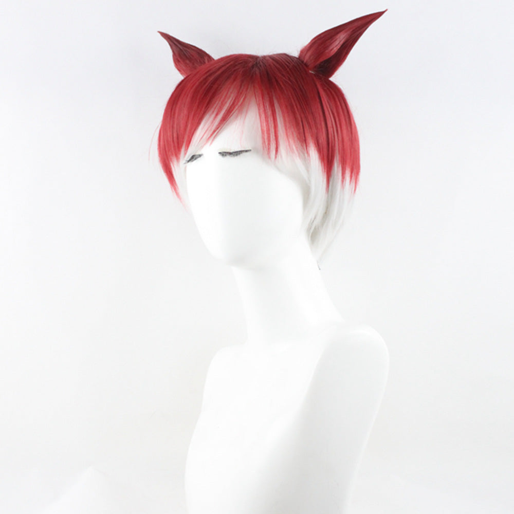Final Fantasy XIV The Crystal Exarch G'raha Tia Red White Cosplay Wig - Wig + Ears Wig - Tophatter Daily Deals